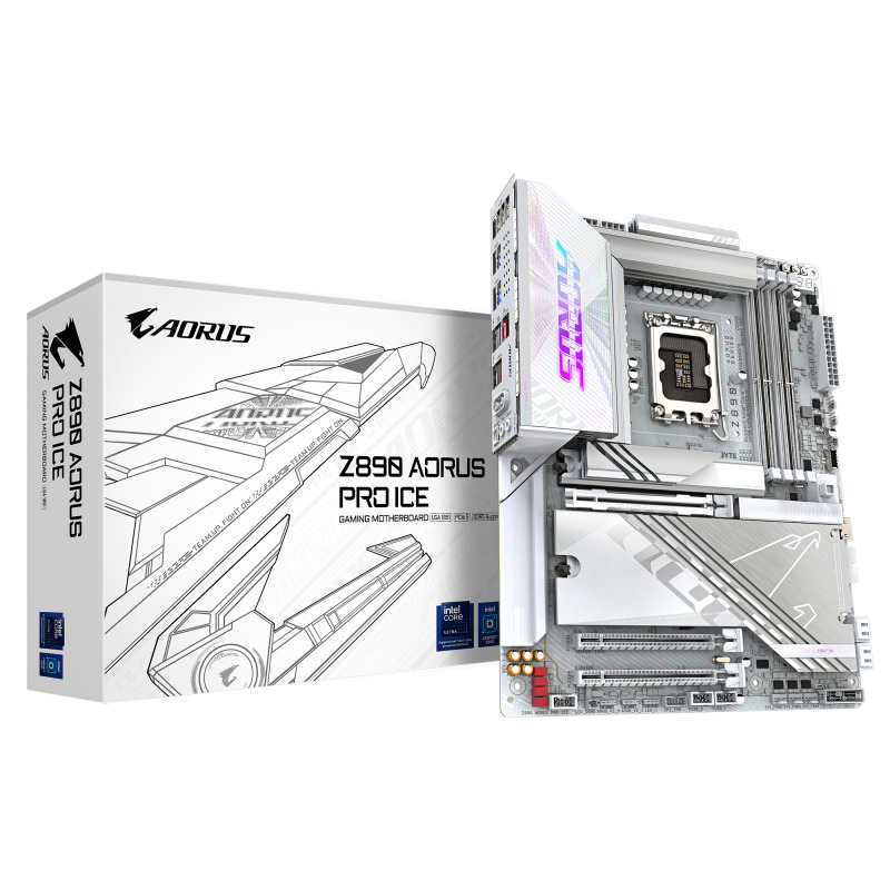 MOTHERBOARD GIGABYTE (Z890 AORUS PRO ICE) SOCKET 1851, 4*DDR5 9500MHZ, ATX, WIFI7/BT